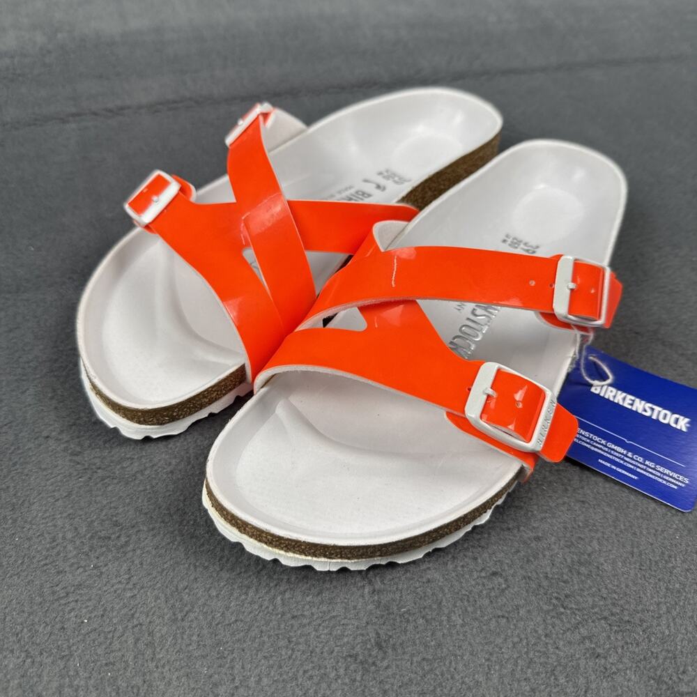 BIRKENSTOCK YAO Balance Birko Flor Leather NEON ORANGE Sandal EU 39 US 8-8.5